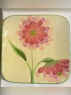 Paula Deen Garden Delights Hand-Painted Floral Ceramic salad plate.